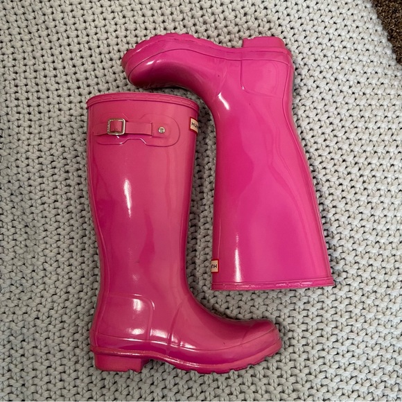 hunter pink tall rain boots - Picture 7 of 8